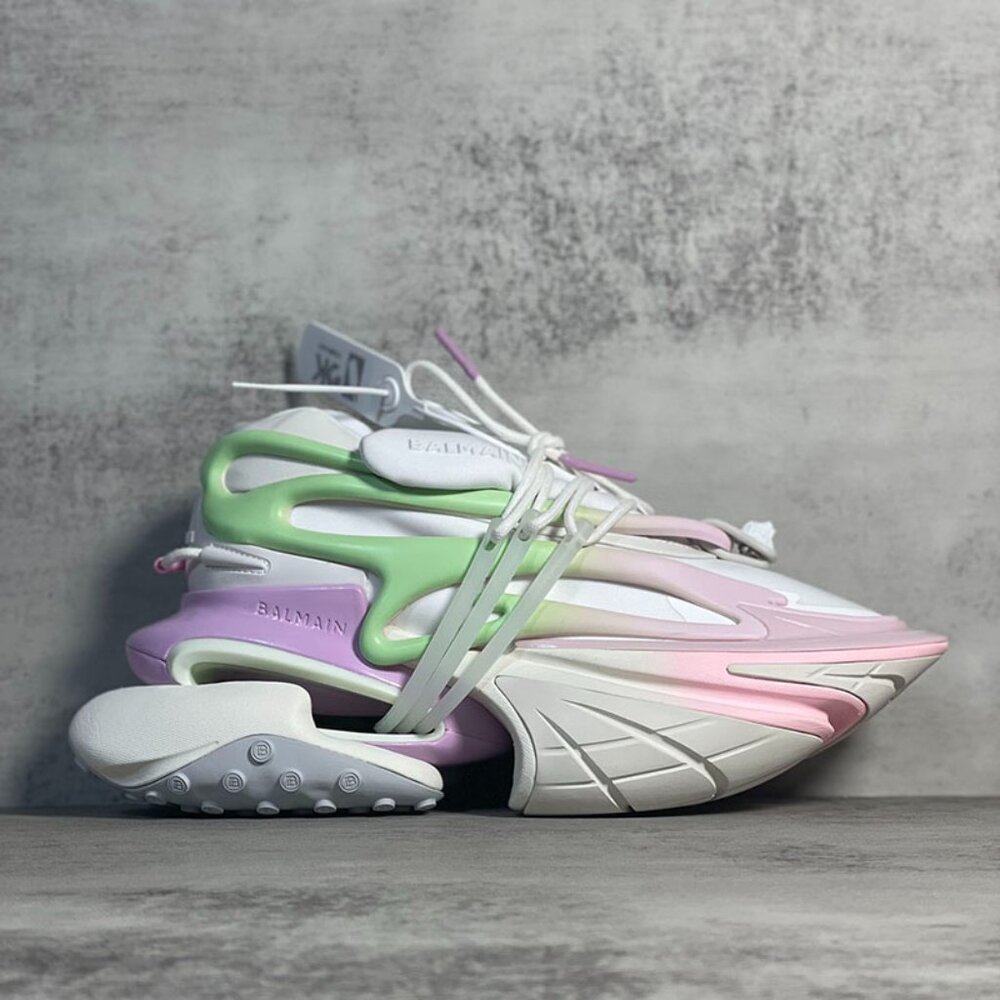 Balmain "Multicolor" Unicorn Low-Top Leather Height-Booster